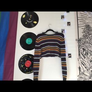 Cropped striped sweater